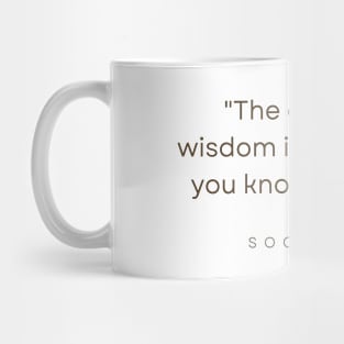 "The only true wisdom is in knowing you know nothing." - Socrates Inspirational Quote Mug